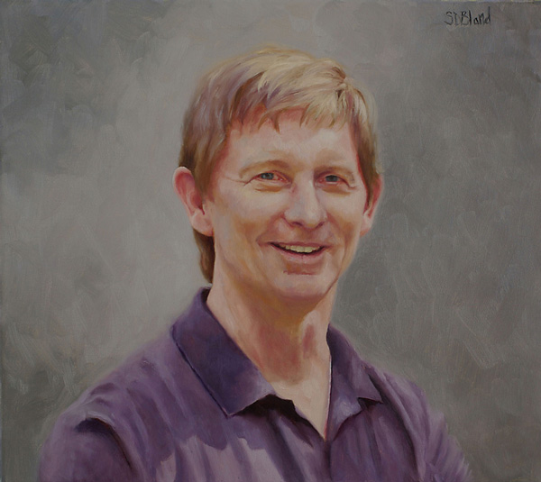 Oil portrait of Chuck by Simon Bland