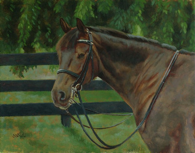 Oil painting of horse Elle