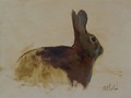 Painting by Simon Bland: Oil painting of a rabbit