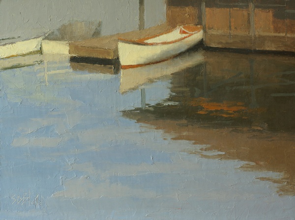 A painting done at the Center for Wooden Boats by artist Simon Bland