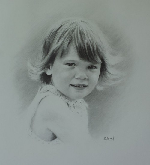 Pencil portrait of Susannah by Simon Bland