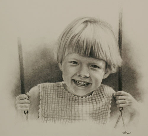 Pencil portrait of Catherine by Simon Bland