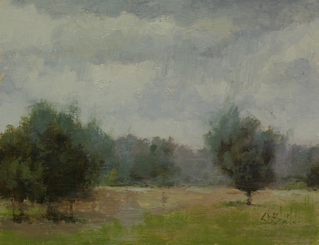 A painting of cloudy skies over a field in Waterford VA