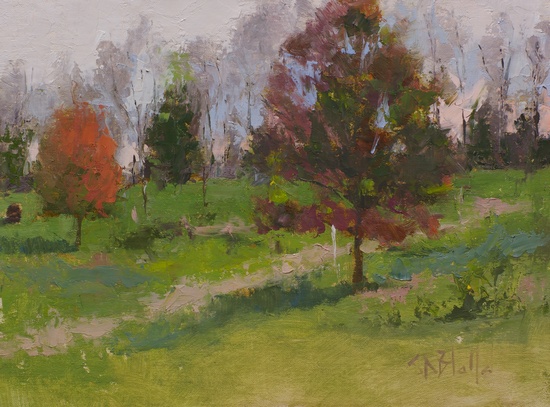 A plein air painting done with the Ned Jacob palette