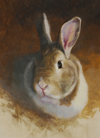 Completed painting of a bunny