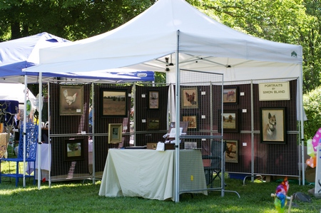 Display tent set up at an art fair