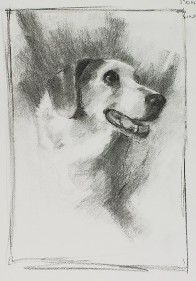 Charcoal sketch for the portrait of Molly
