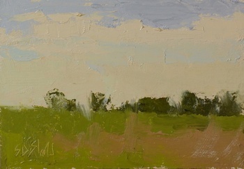 Plein air painting of the sky over Upperville VA