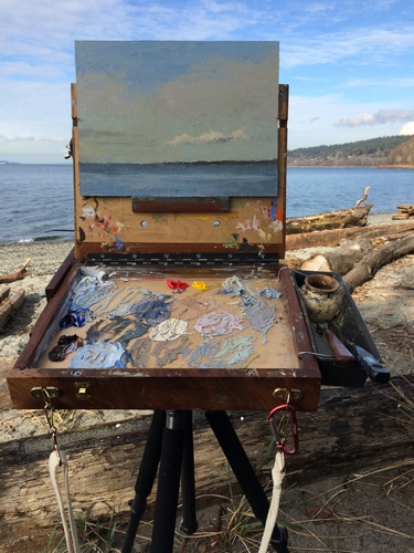 Plein air painting at Carkeek Park