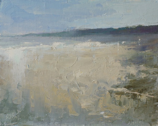 Carkeek Shore 2.0 (plein air/studio). 8x10, oil on linen panel. 2016. Painting by Simon Bland