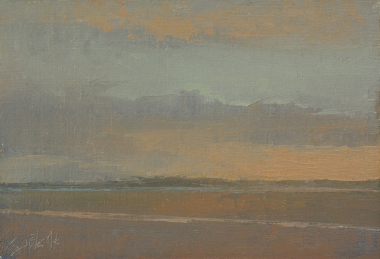 Impressions of the Sunset. 5x7, oil on linen panel. 2016