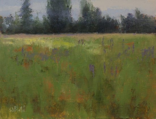 Lupine Meadow. 9x12, oil on linen panel. 2016