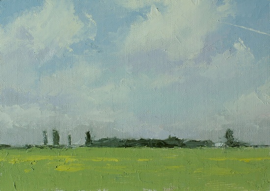 The Meadow. 5x7, oil on linen panel. 2016