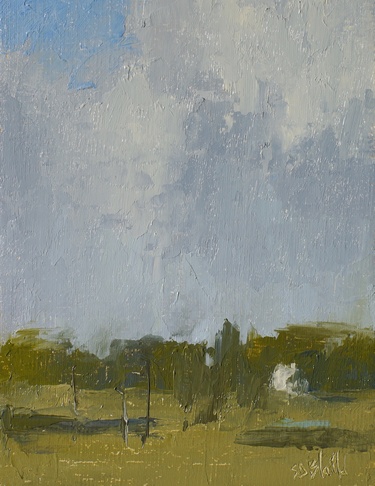 A painting of fields at Millville Road in Upperville VA