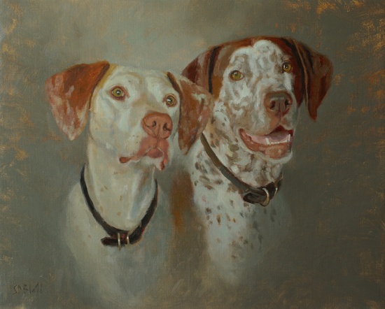 Tater and Madeleine. 16x20, oil on linen. 2016