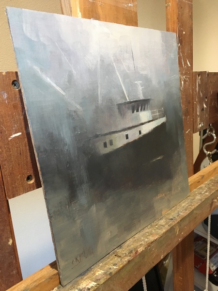 A painting of the fishing boat Vampy (WIP)