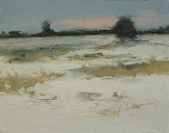 Winter Fields. 9x12, oil on linen panel. 2016.