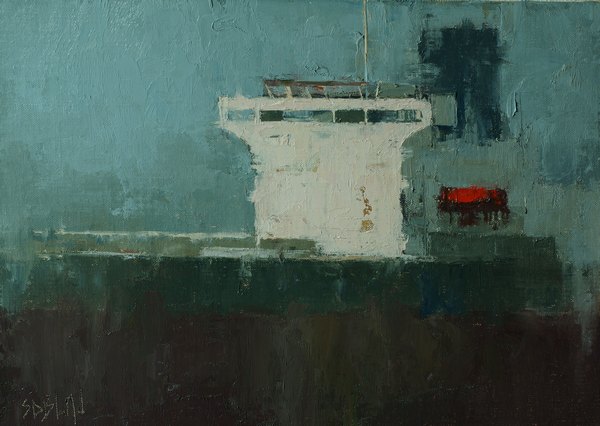 Plein Air Painting of a Ship