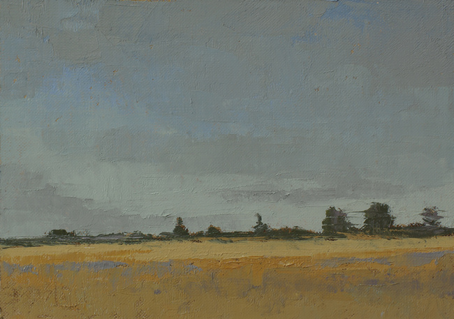 A painting of prairie grasses by artist Simon Bland