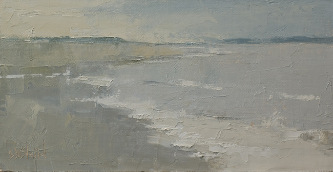 An oil painting of Richmond Beach by artist Simon Bland