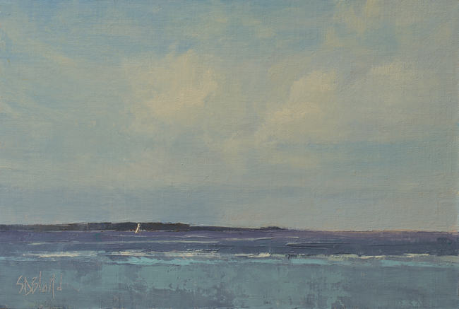 An oil painting of Puget Sound