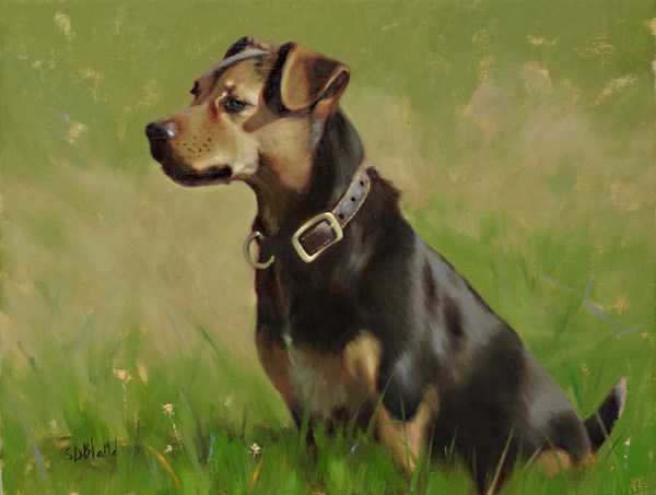 Oil painting of jack russell terrier Cracker