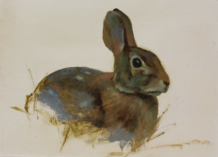 Oil painting of a rabbit