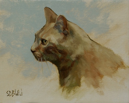 Oil painting of Shakespeare the Cat