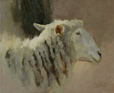 oil painting of a sheep