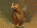 A painting of a chicken at Willow Hawk Farm in Lovettsville, VA