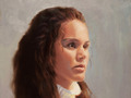 Oil portrait of Kate painted from life by Simon Bland