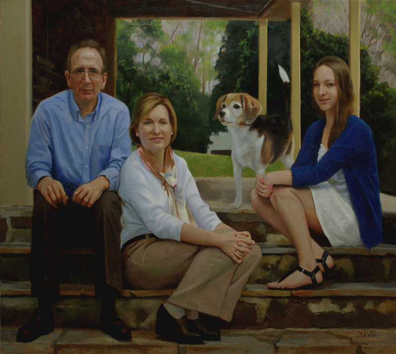 Oil portrait by Simon Bland: The Trebelhorn Family, Centerville, VA