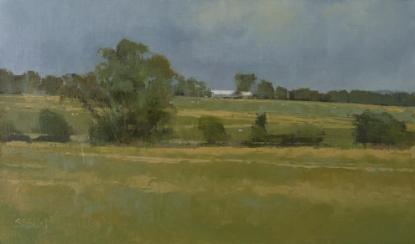 Oil painting of the Leicestershire countryside by artist Simon Bland